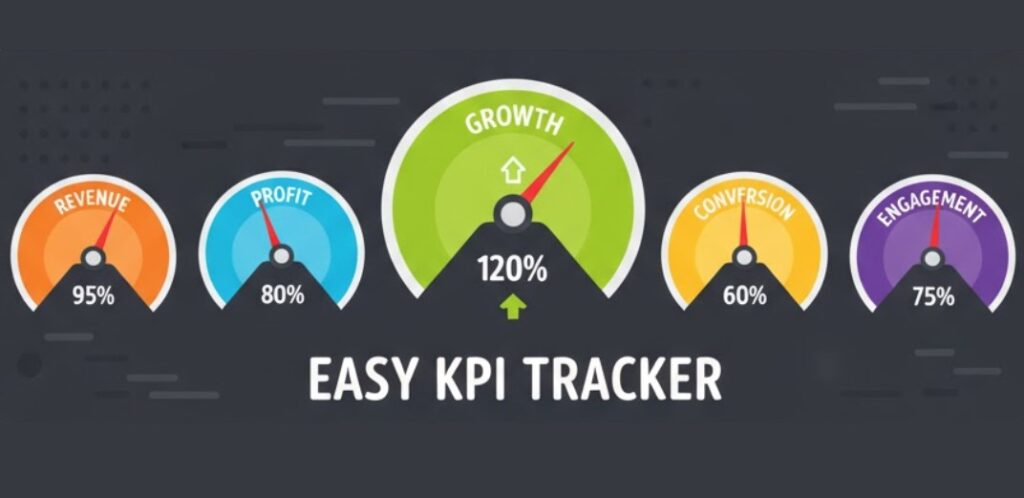 Dashboard showing 5 small business KPIs for growth and website optimization..