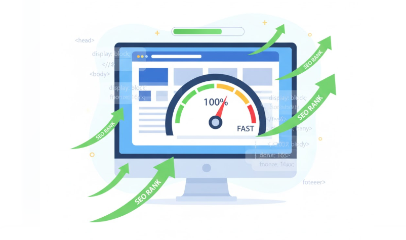 Proven Website Speed Optimization Tips to Supercharge Your SEO Rankings 🚀 1 Website speed optimization illustration showing faster load times and improved SEO performance.